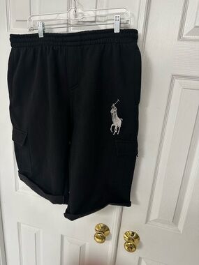 Beverly Hills Polo Club Black Cargo Logo Sweat Shorts
